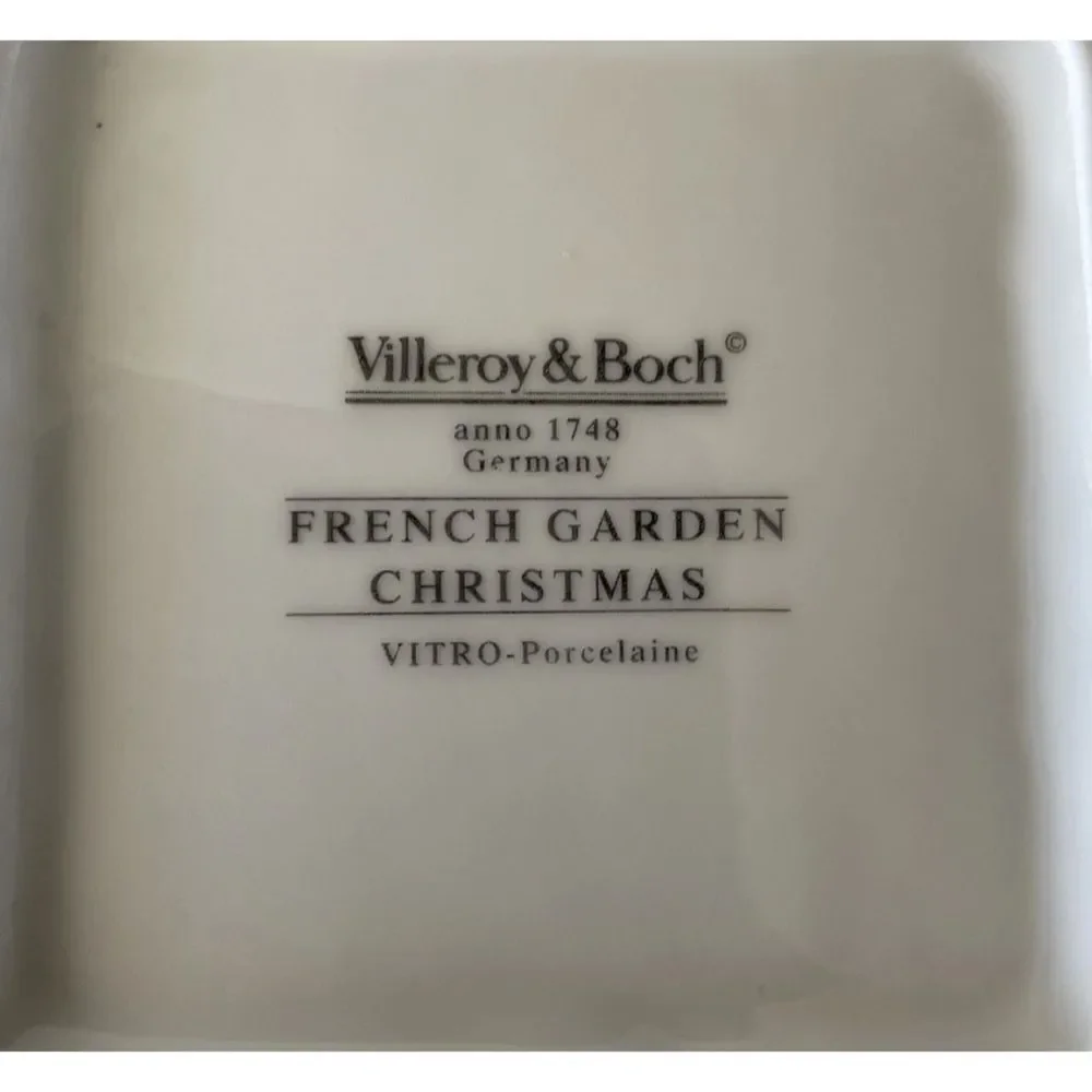 VILLEROY & BOCH FRENCH GARDEN CHRISTMAS Square Tray Appetizer Plate 5.5” Germany